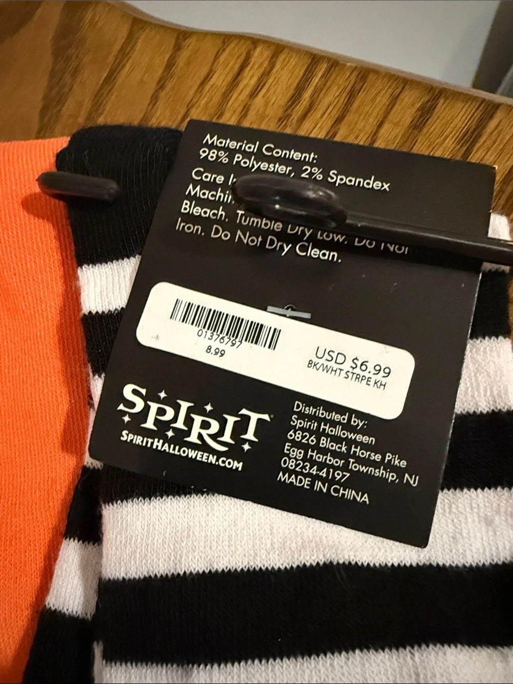 Spirit Knee-High Socks Trio - Black/White, Purple/Black, Orange